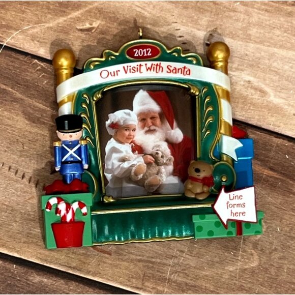 2012 HALLMARK ORNAMENT LPR3871 OUR VISIT WITH SANTA PICTURE BY TERRI STEIGER - Picture 1 of 8